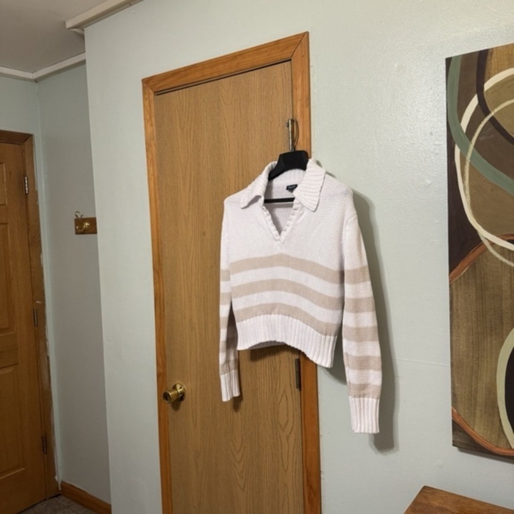 Splendid XS Multi-Color w/Stripes Long Sleeve 100% Cotton Polo Sweater - EUC